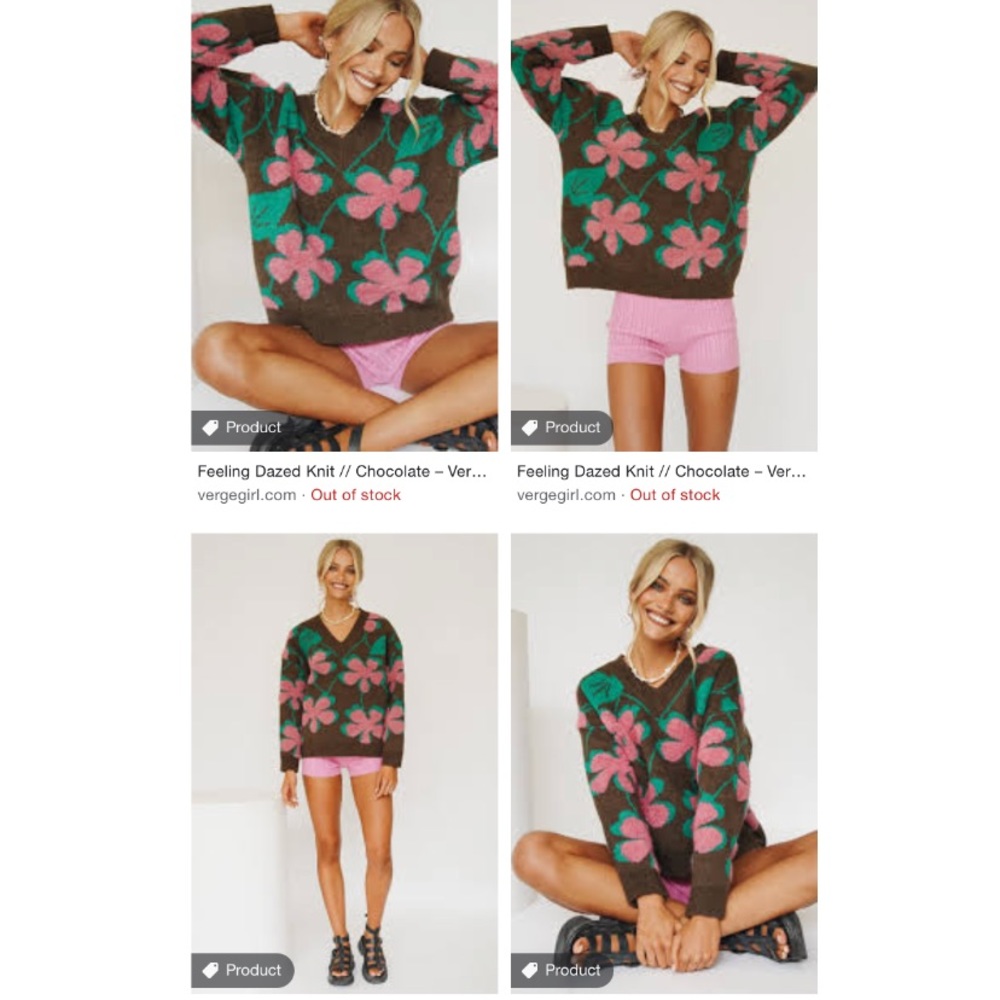 Brown feeling dazed knit sweater verge girl